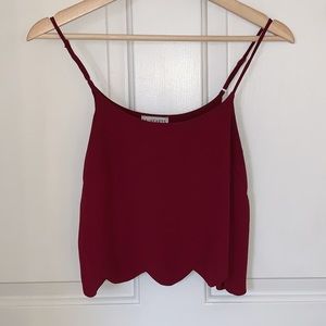 Scalloped Purple Crop Top